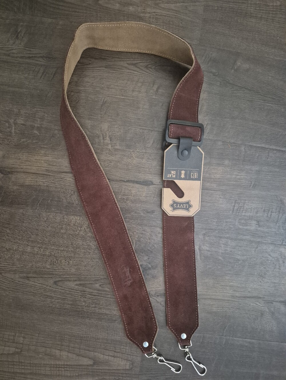 Levy's M9S 2-inch Suede Leather Banjo Strap - Brown, Guitar strap